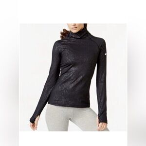 Nike Pro Dri Fit women’s black warm heights vixen quarter zip mock neck top S